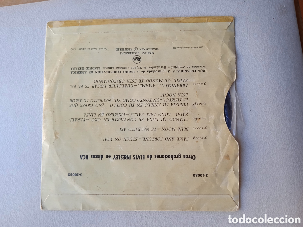 Discos de vinilo: ELVIS PRESLEY / ITS NOW OR NEVER / 1960 / SINGLE - Foto 7