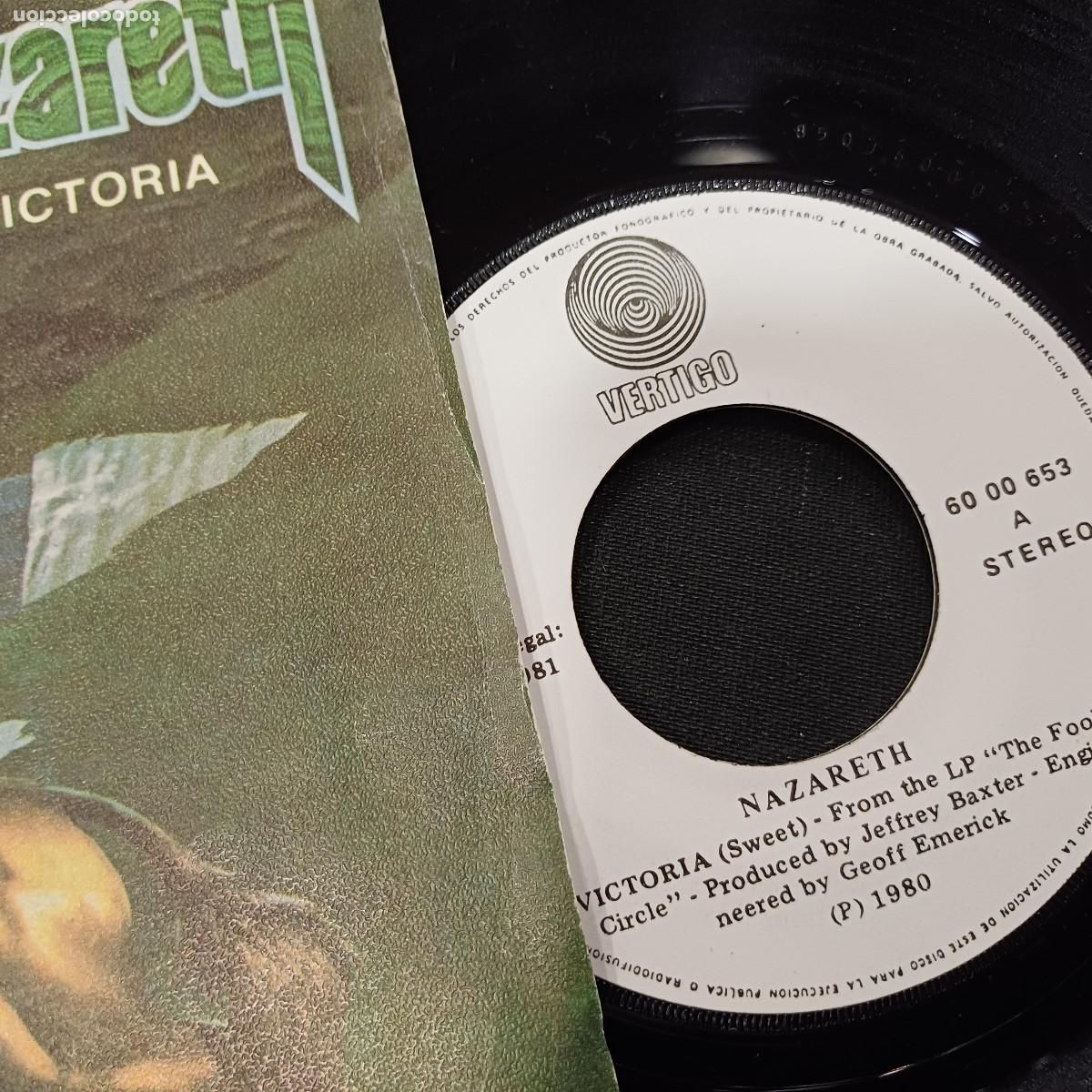Discos de vinilo: NAZARETH/VICTORIA/SINGLE. - Foto 2