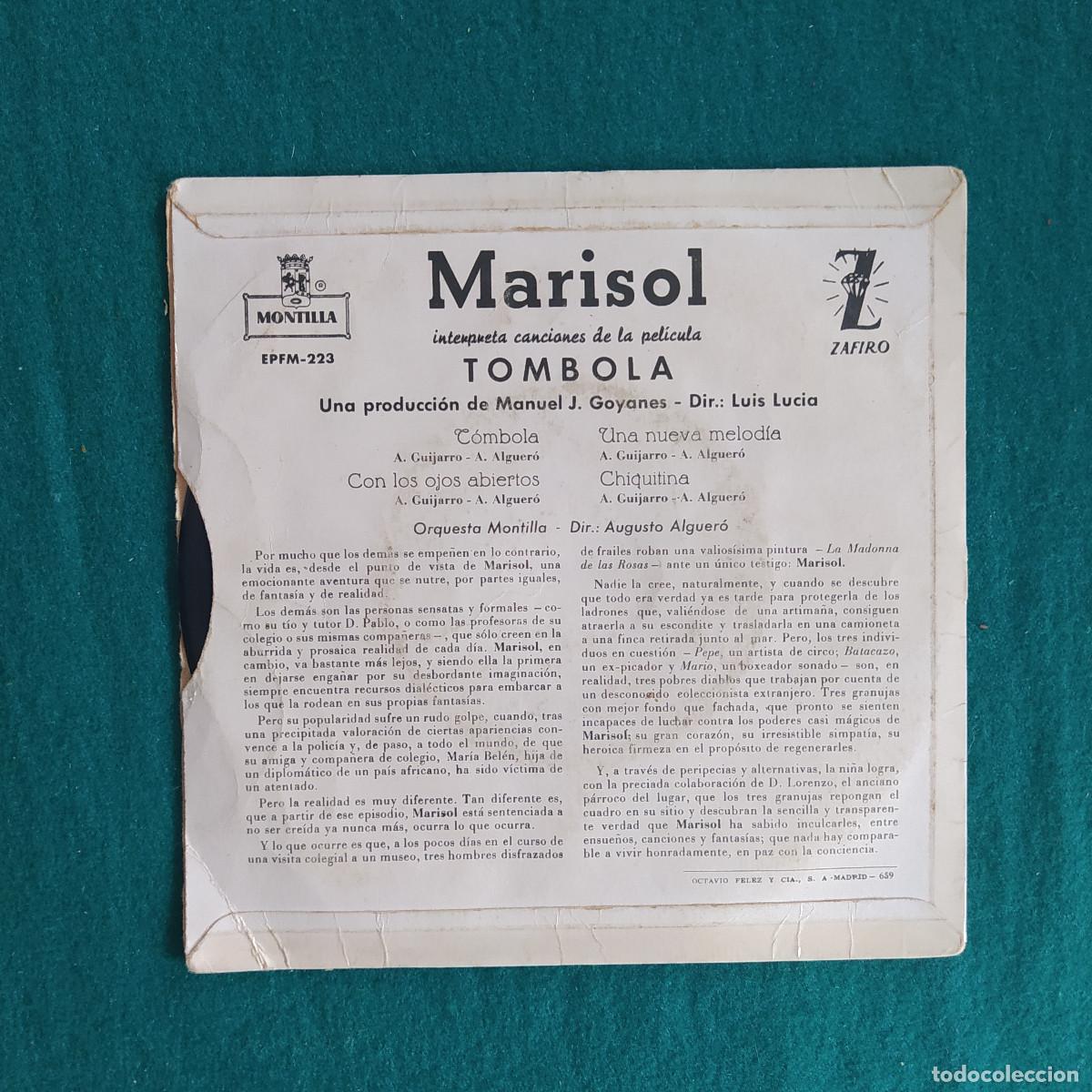 Discos de vinilo: Marisol &ndash; Canciones De La Pel&iacute;cula &rdquo;T&oacute;mbola&rdquo; - Foto 2