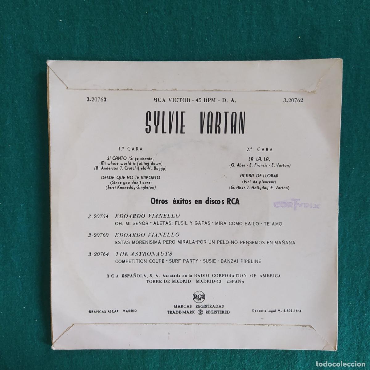 Discos de vinilo: Sylvie Vartan &ndash; Si Canto - Foto 2