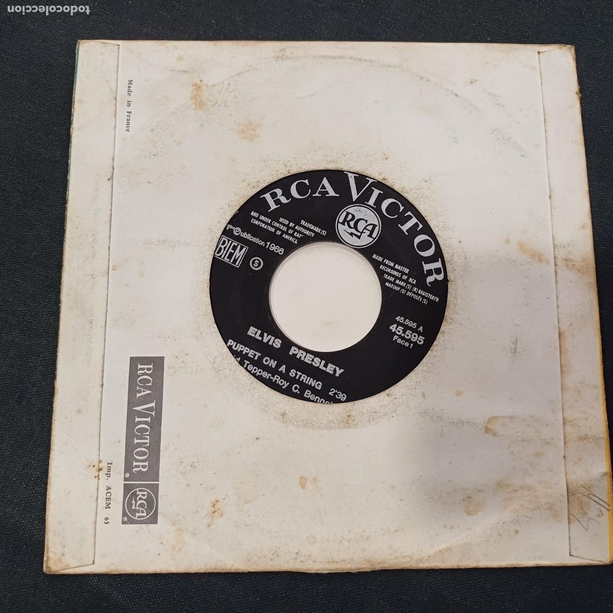 Discos de vinilo: ELVIS PRESLEY/PUPPET ON A STRING/SINGLE. - Foto 3