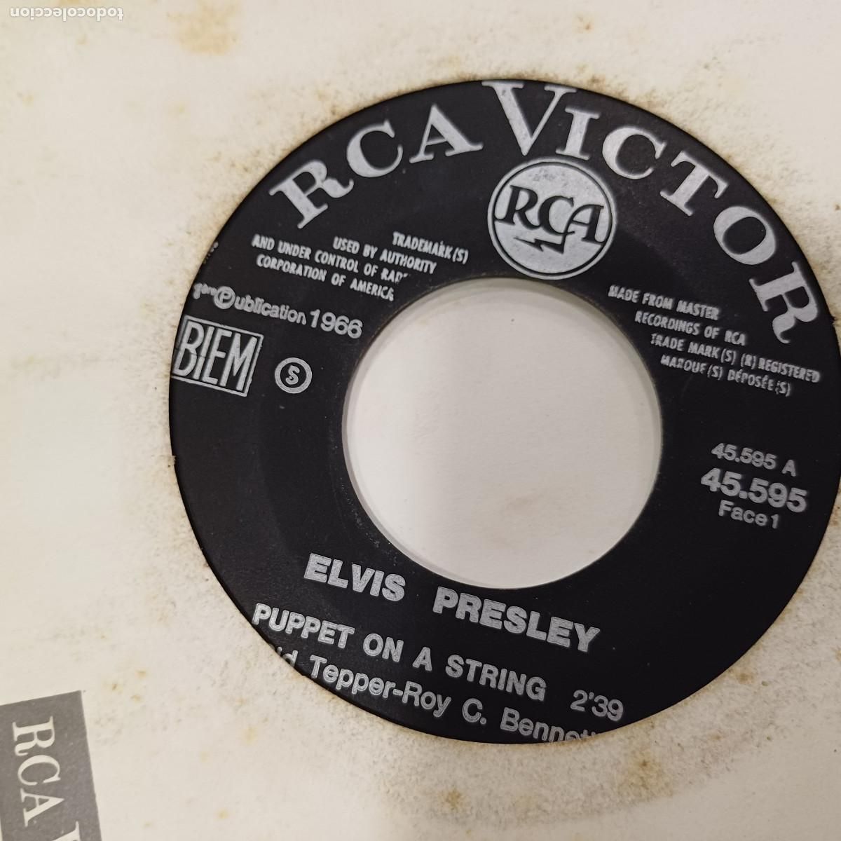 Discos de vinilo: ELVIS PRESLEY/PUPPET ON A STRING/SINGLE. - Foto 4