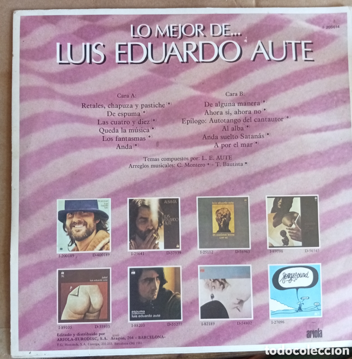 Discos de vinilo: Disco de vinilo Luis Eduardo Aute - Foto 2