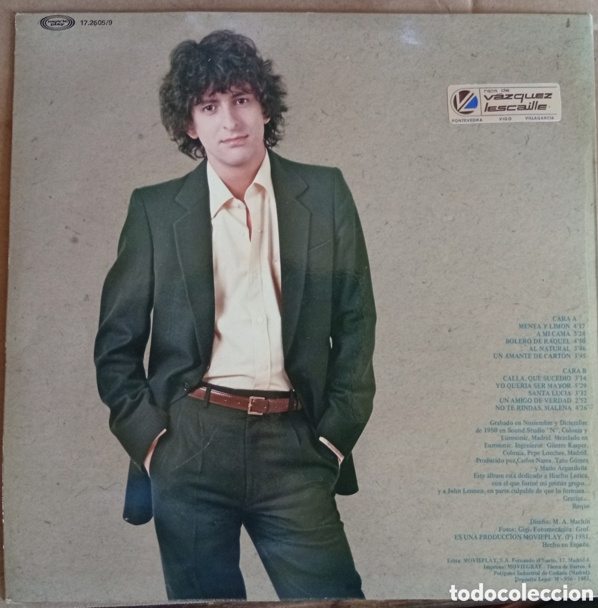 Discos de vinilo: Disco vinilo Lp Roque Narv&aacute;ja - Foto 2