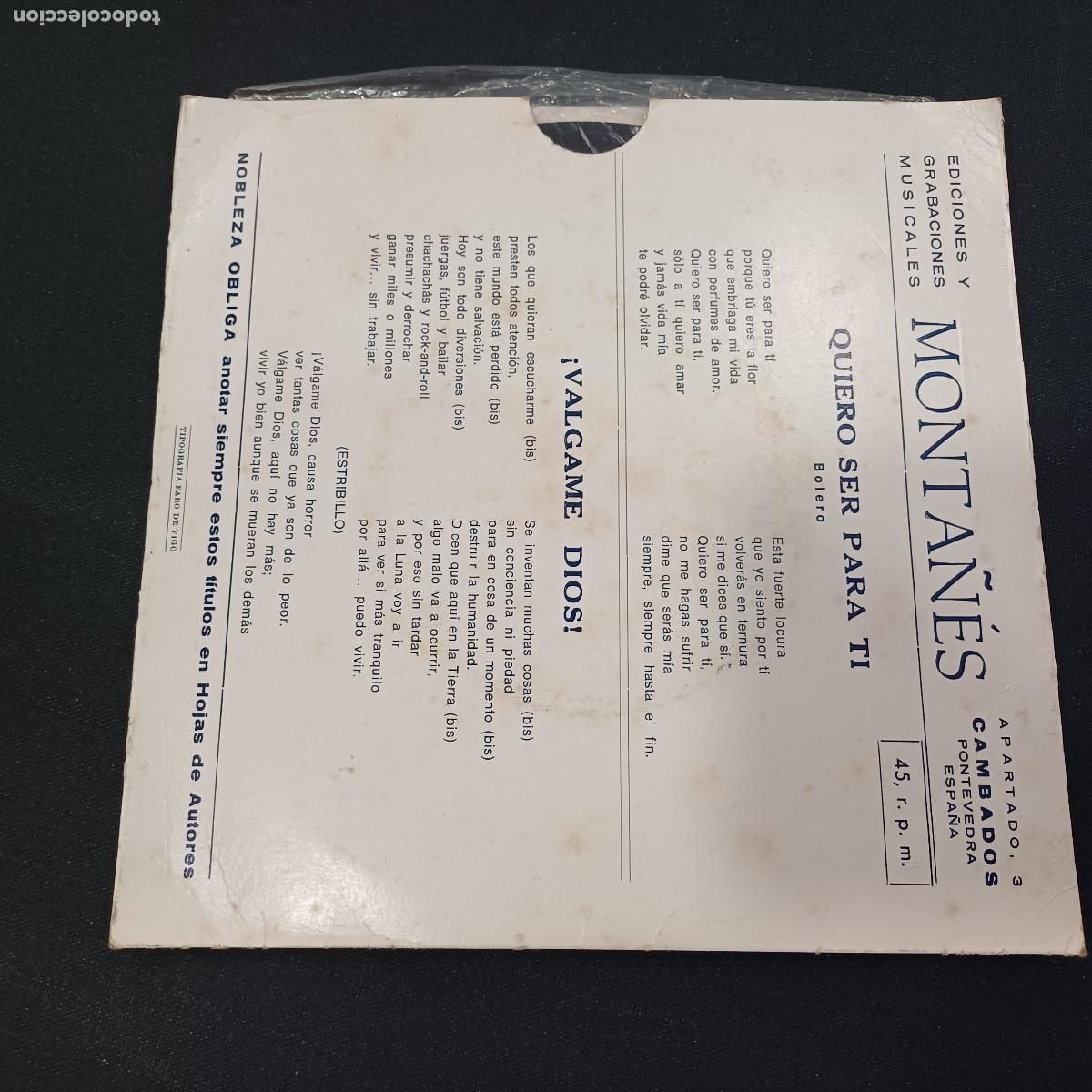 Discos de vinilo: LOS TAMARA/QUIERO SER PARA TI/SINGLE. - Foto 3