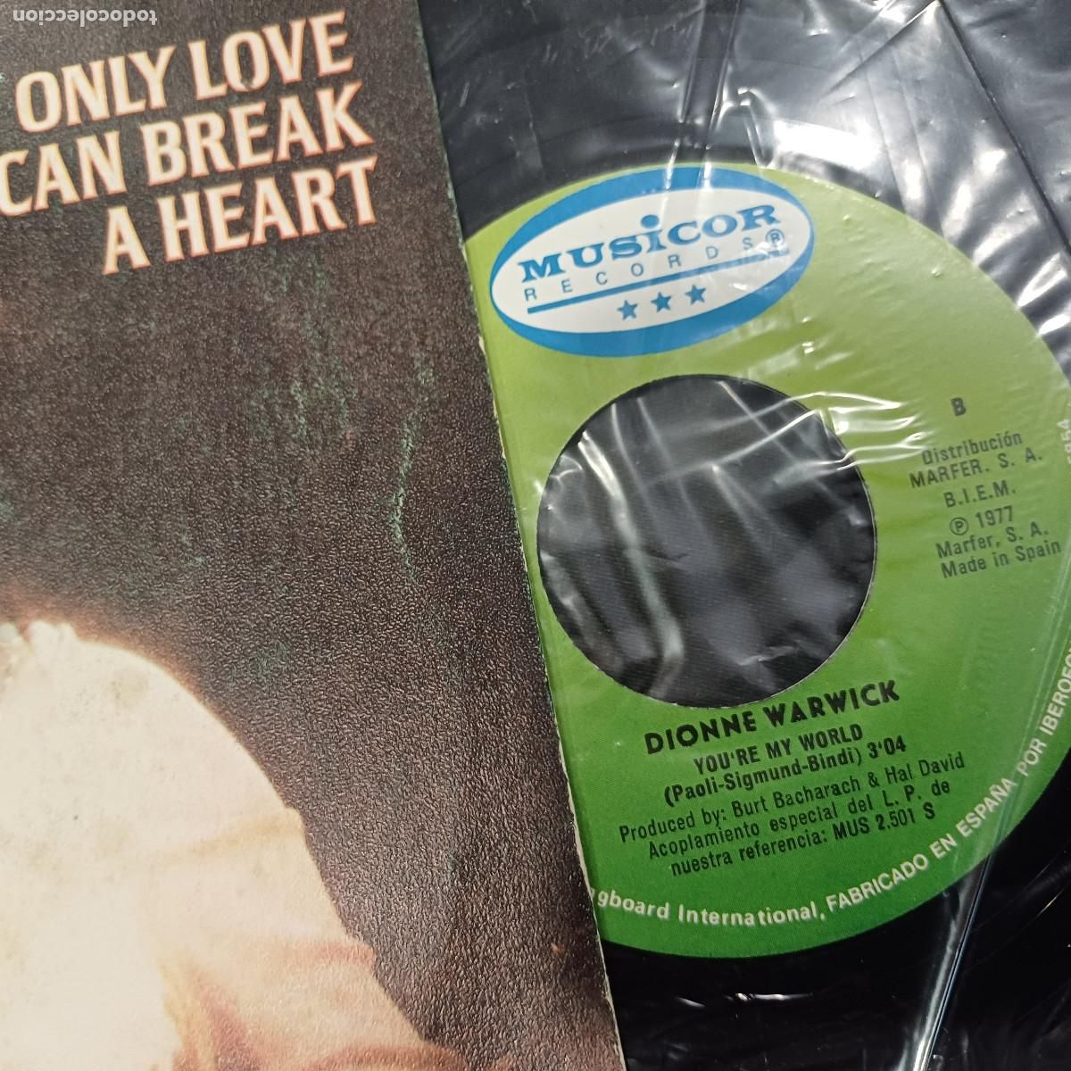 Discos de vinilo: DIONNE WARWICK/ONLY LOVE/SINGLE. - Foto 2