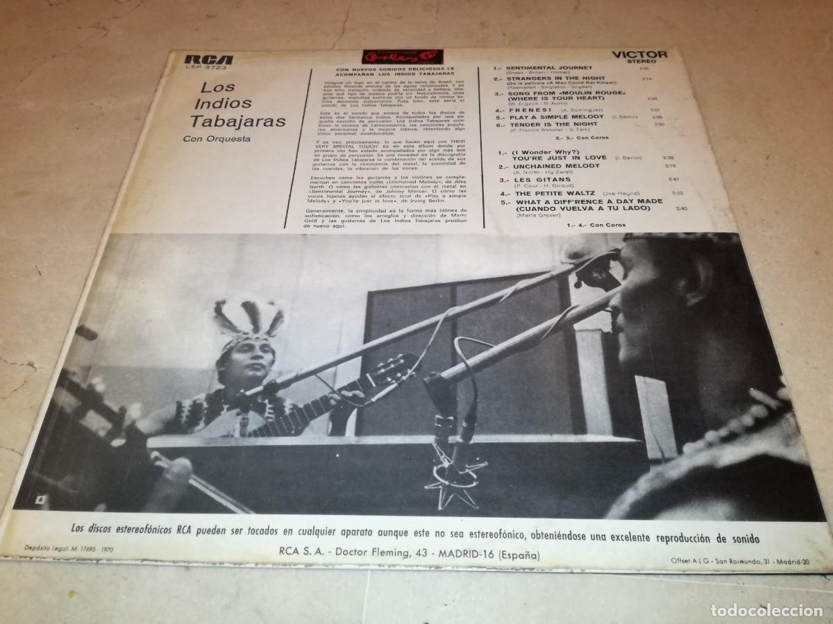 Discos de vinilo: LOS INDIOS TABAJARAS CON ORQUESTA Y COROS-ORIGINAL 1970 - Foto 2