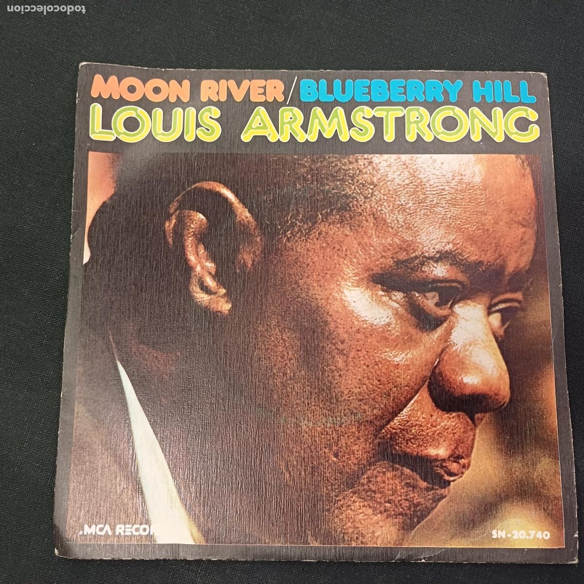 Discos de vinilo: LOUIS ARMSTRONG/MOON RIVER/SINGLE. - Foto 1