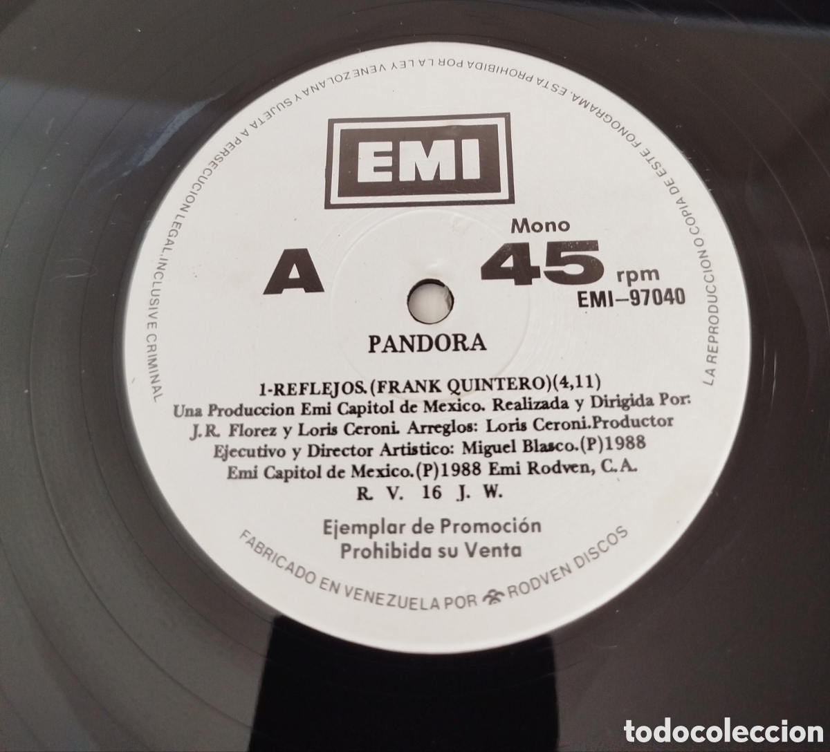 Discos de vinilo: Pandora - Reflejos.( Frank Quintero). Promocional - Foto 1