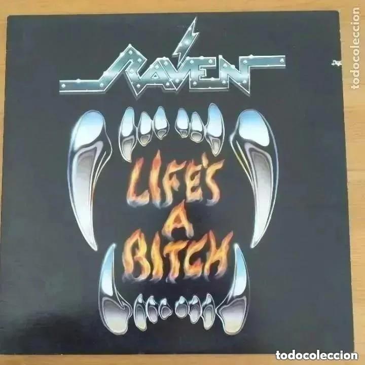 Discos de vinilo: RAVEN - LIFE&acute;S A BITCH (LP) 1987 - Foto 1