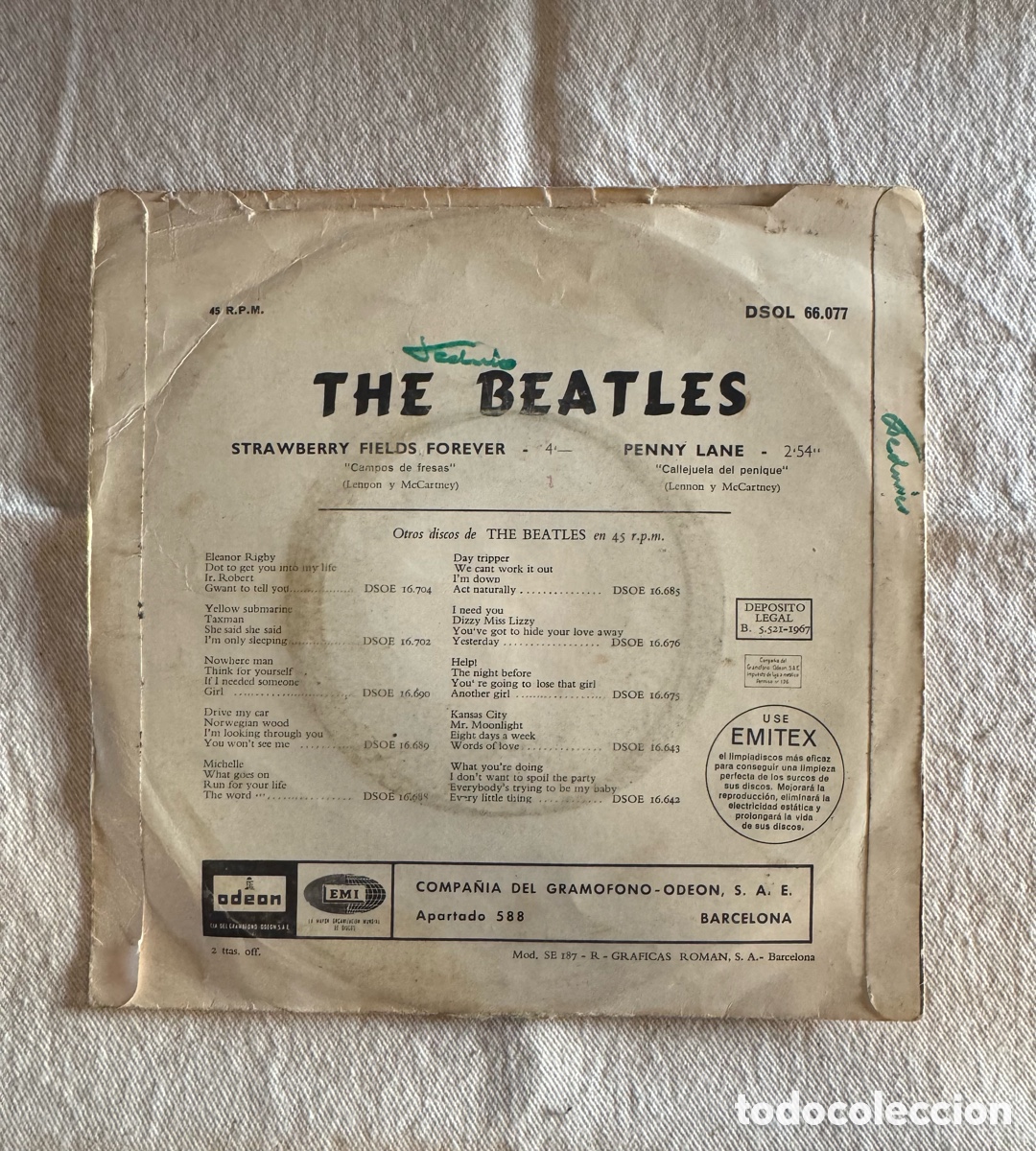 Discos de vinilo: The Beatles &ldquo;Strawberry Fields Forever&rdquo; - Foto 3