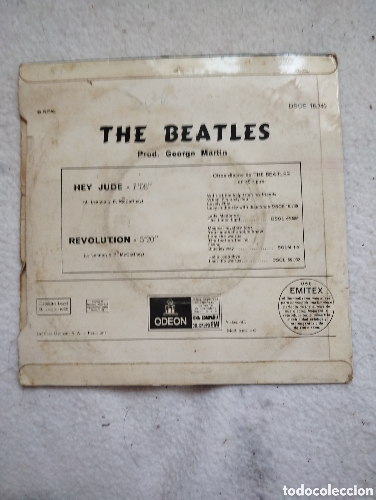 Discos de vinilo: THE BEATLES , HEY JUDE - Foto 2