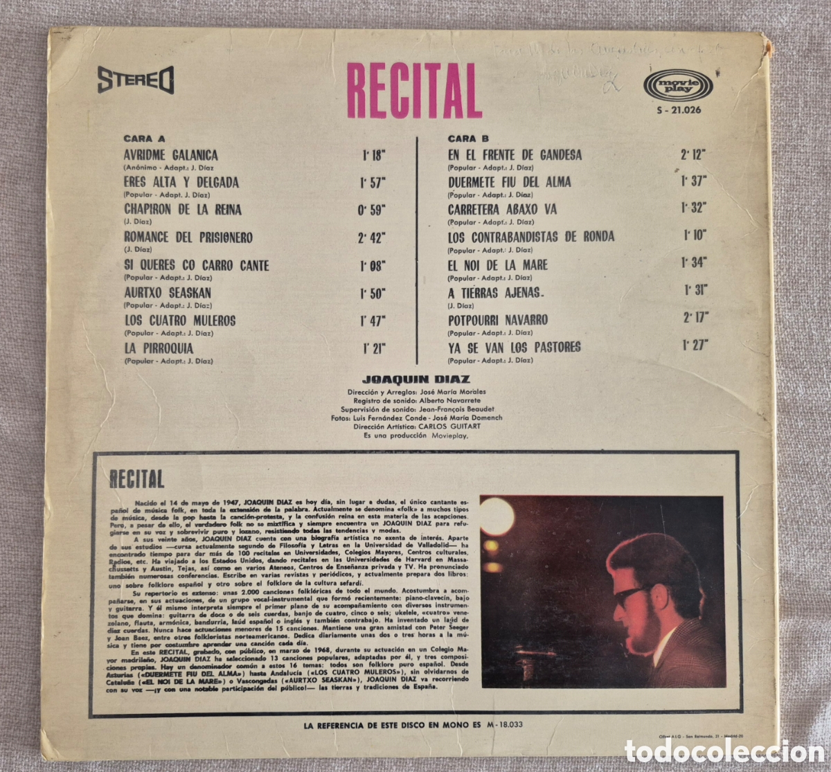 Discos de vinilo: Joaqu&iacute;n D&iacute;az Recital Gatefold - Foto 2