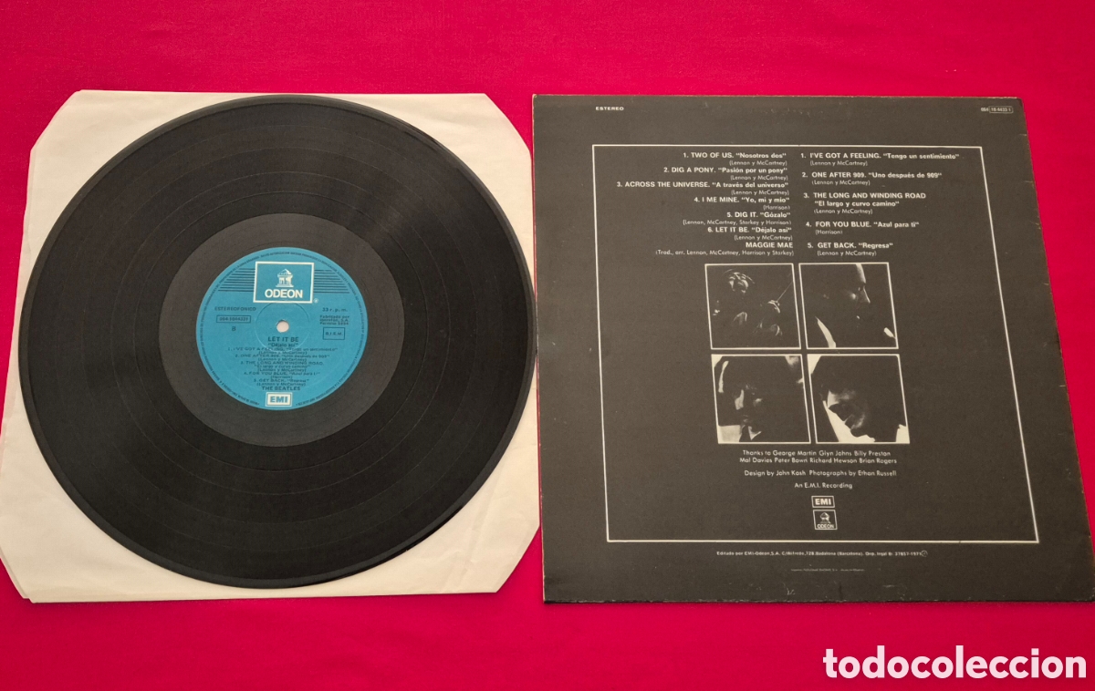 Discos de vinilo: The Beatles - Let it be lp spain - Foto 6