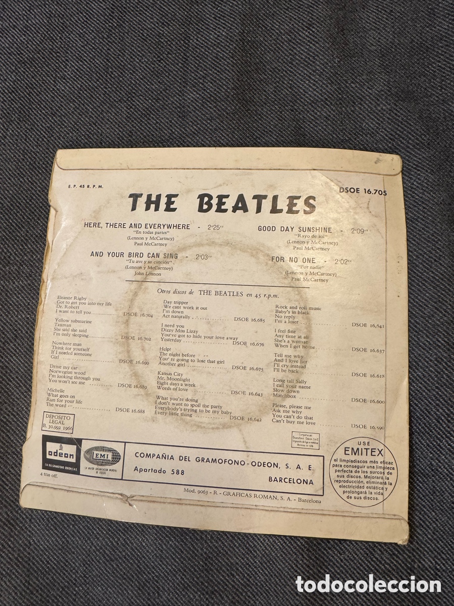 Discos de vinilo: EP The Beatles 1966 &ldquo;Here, There and Everywhere&rdquo; - Foto 3