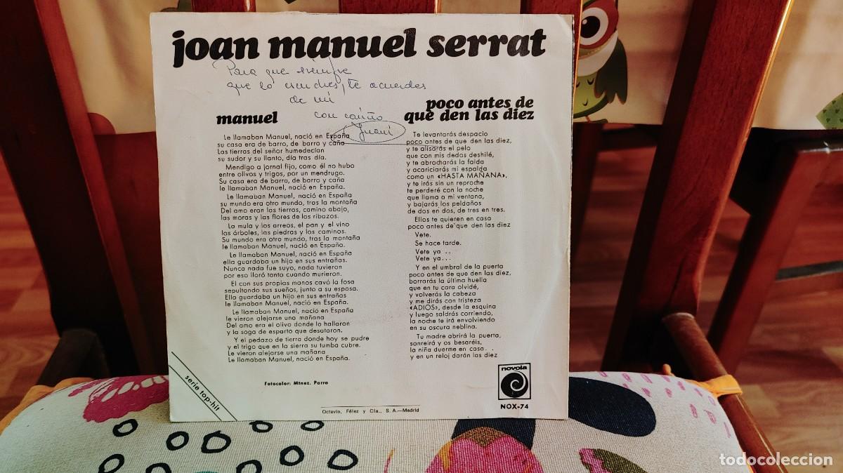 Discos de vinilo: JOAN MANUEL SERRAT-SINGLE MANUEL - Foto 2