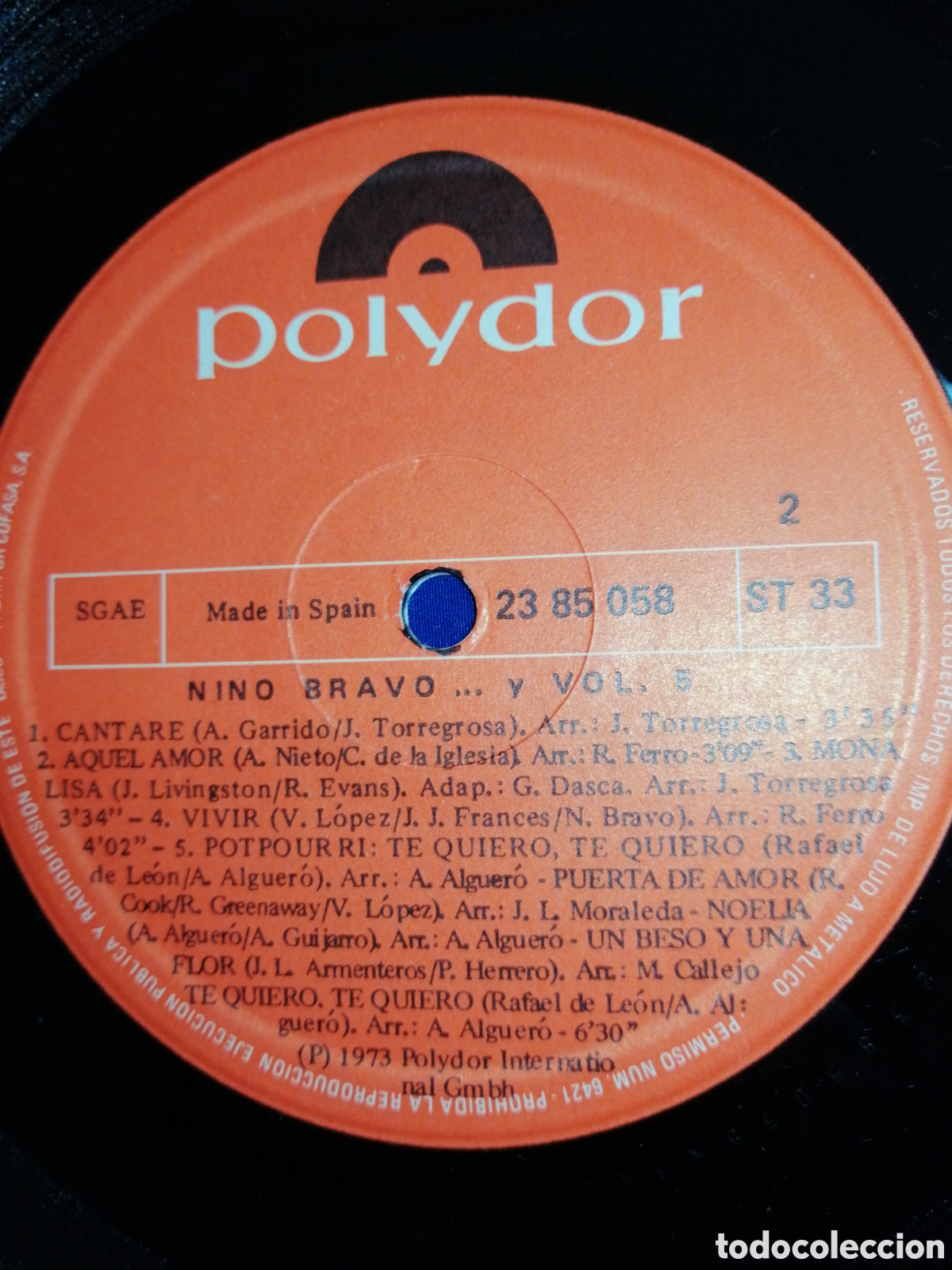 Discos de vinilo: NINO BRAVO.... Y VOL. 5 - POLYDOR - Foto 8