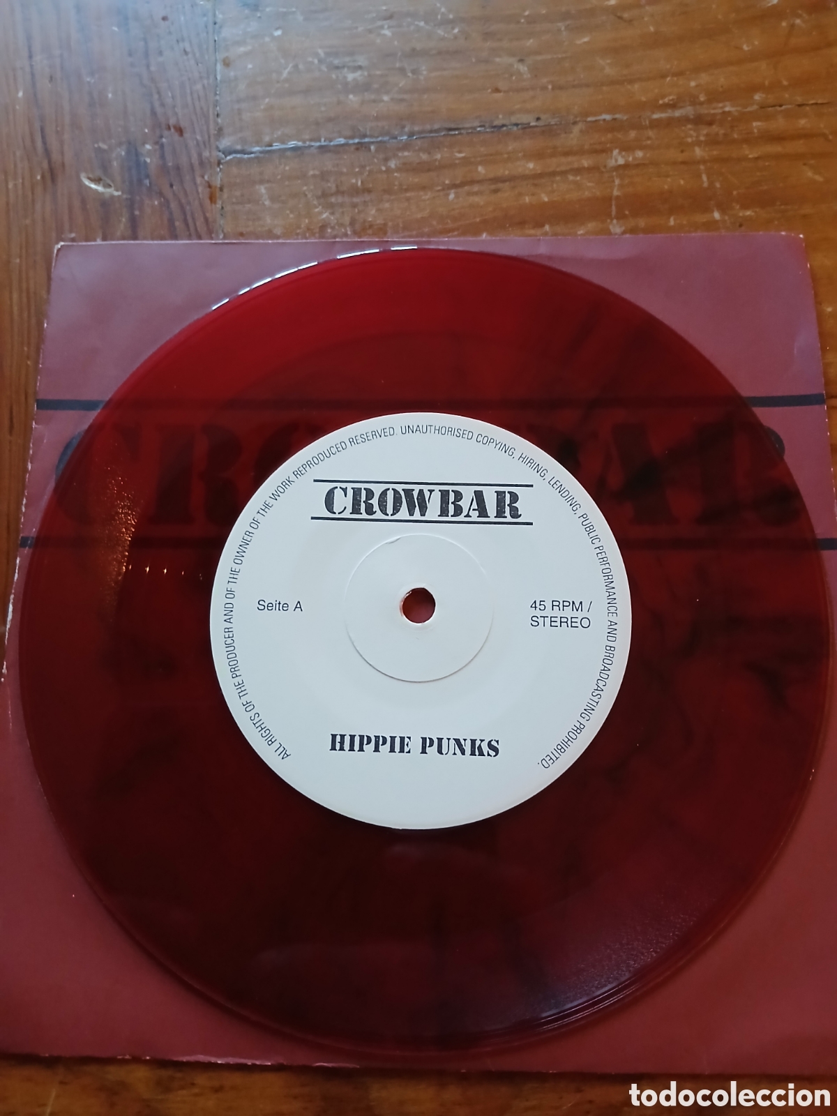 Discos de vinilo: CROWBAR - HIPPIE PUNKS / WHITE RIOT - Foto 3