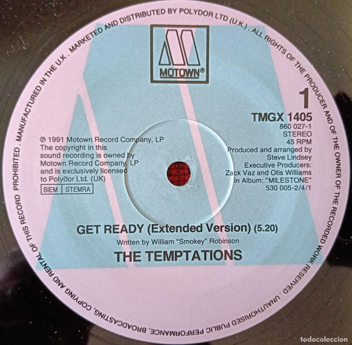 Discos de vinilo: THE TEMPTATIONS ** Get Ready ** MAXI SINGLE VINILO 1991 UK - Foto 3