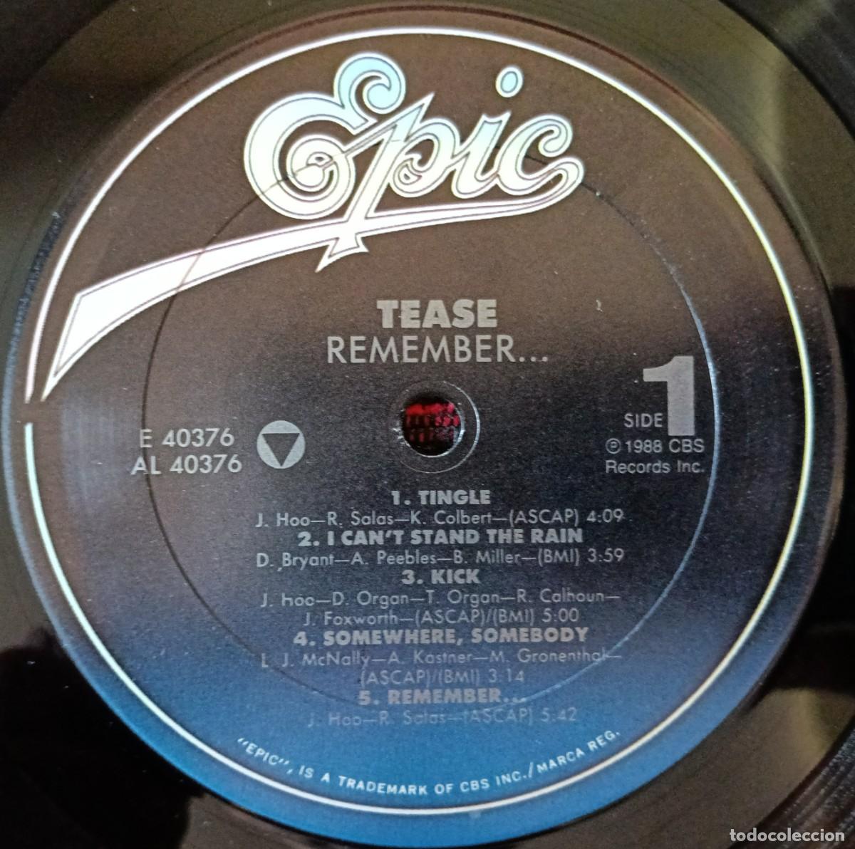 Discos de vinilo: TEASE ** Remember ** VINILO LP 1988 USA - Foto 3