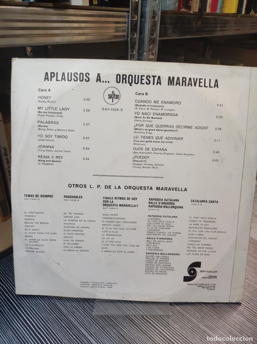 Discos de vinilo: Orquesta Maravella &ndash; Aplausos a.. - Foto 2