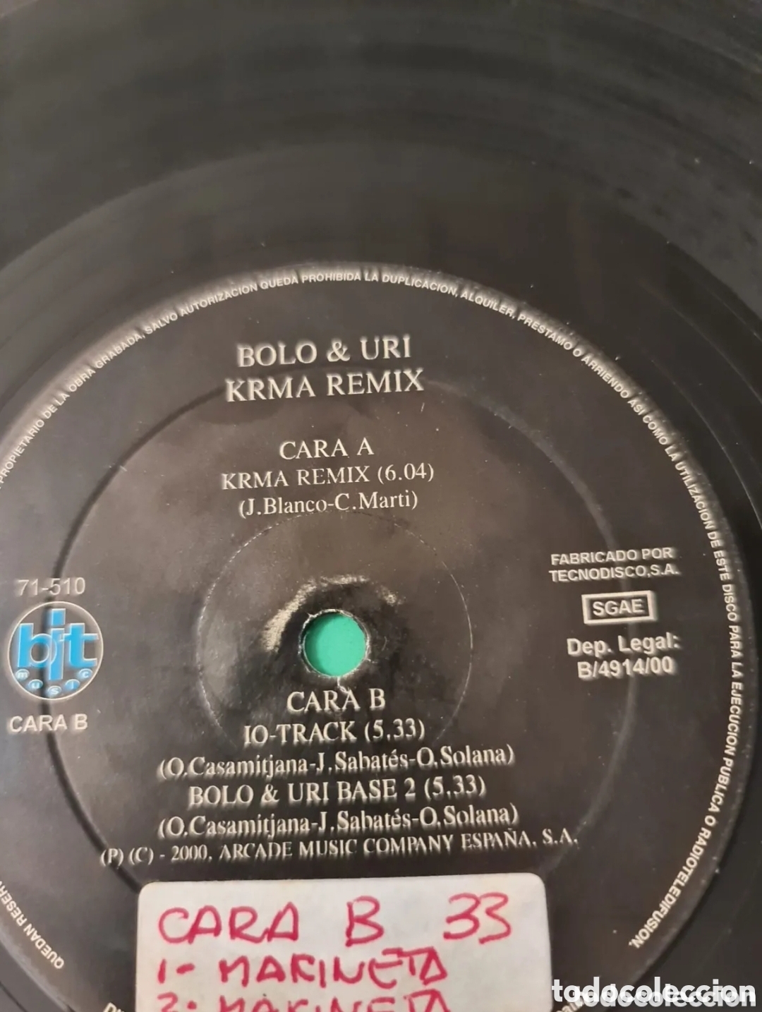 Discos de vinilo: Vinilo BOLO & Uri / Krma Remix - Foto 3