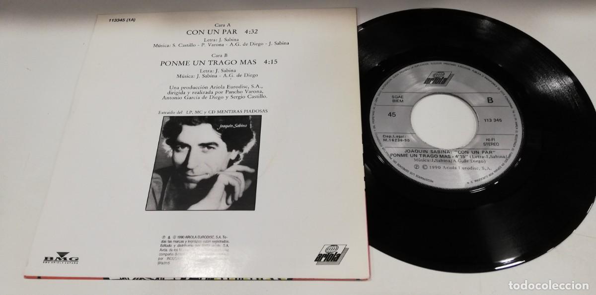 Discos de vinilo: SCO100-Joaqu&iacute;n Sabina - &iexcl;Con Un Par! (7&rdquo;, Single) - Foto 2