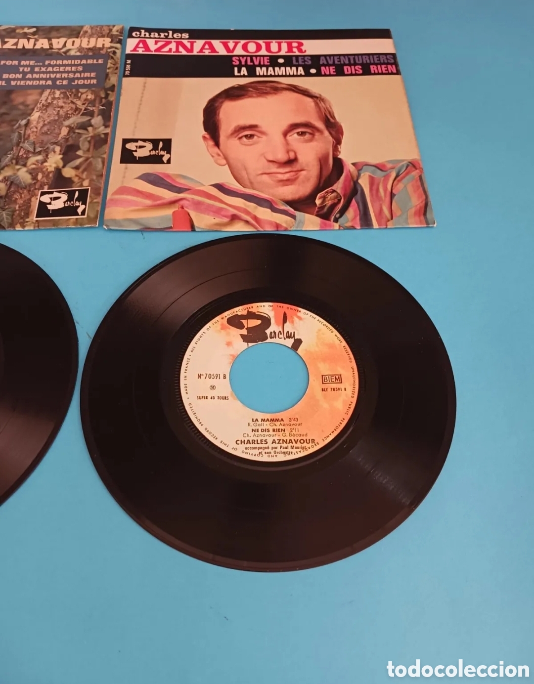 Discos de vinilo: CHARLES AZNAVOUR, dos singles. - Foto 3