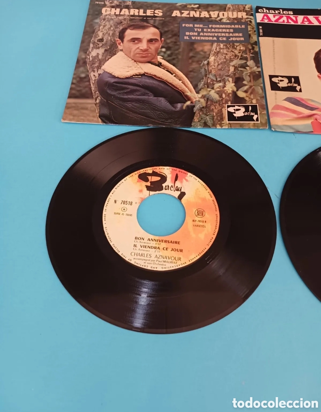 Discos de vinilo: CHARLES AZNAVOUR, dos singles. - Foto 4