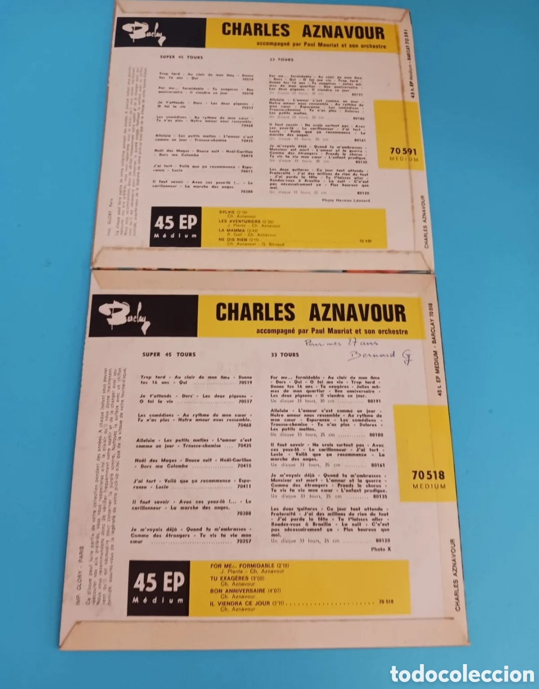 Discos de vinilo: CHARLES AZNAVOUR, dos singles. - Foto 6