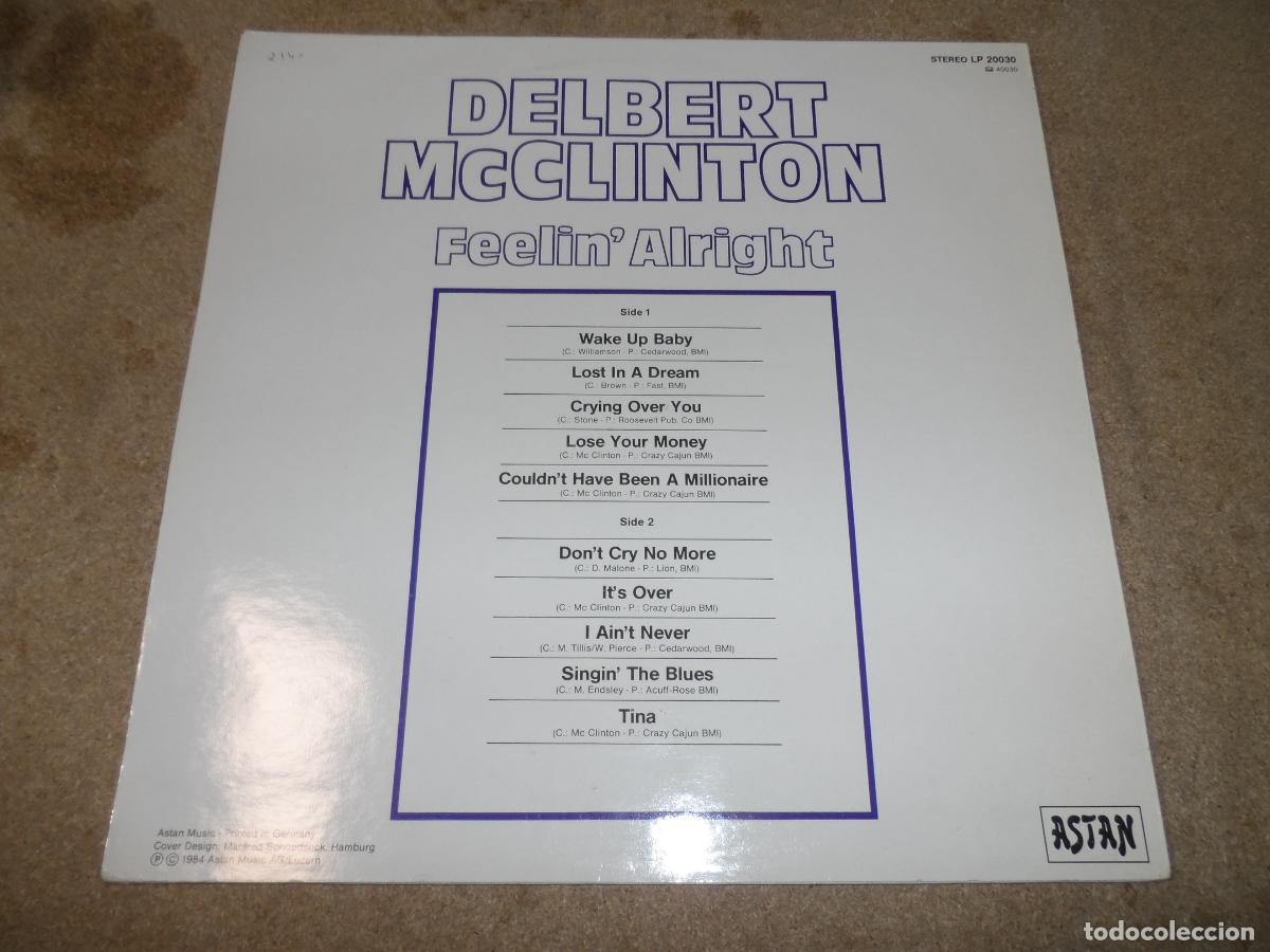 Discos de vinilo: DELBERT MCCLINTON - FEELIN ALRIGHT (GERMANY 1984) - Foto 2