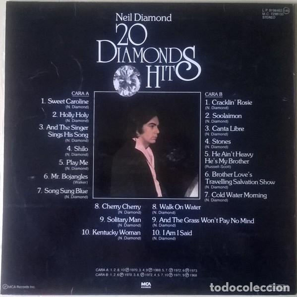 Discos de vinilo: LP Neil Diamond &lrm;&ndash; 20 Diamonds Hits - Foto 3