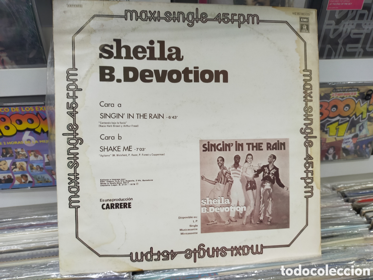 Discos de vinilo: Sheila b. devotion Maxi singin in the rain Espa&ntilde;a 1978 - Foto 2
