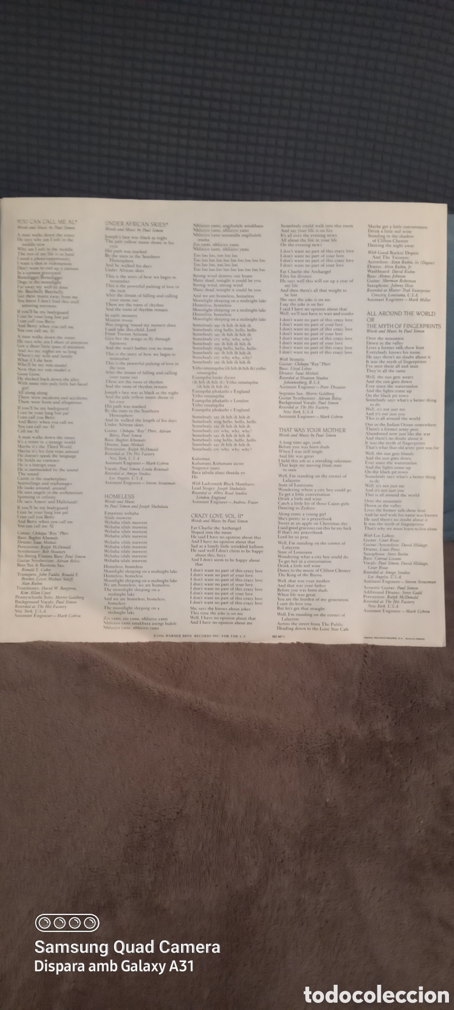 Discos de vinilo: Disco viniloLP Paul simon graceland - Foto 3