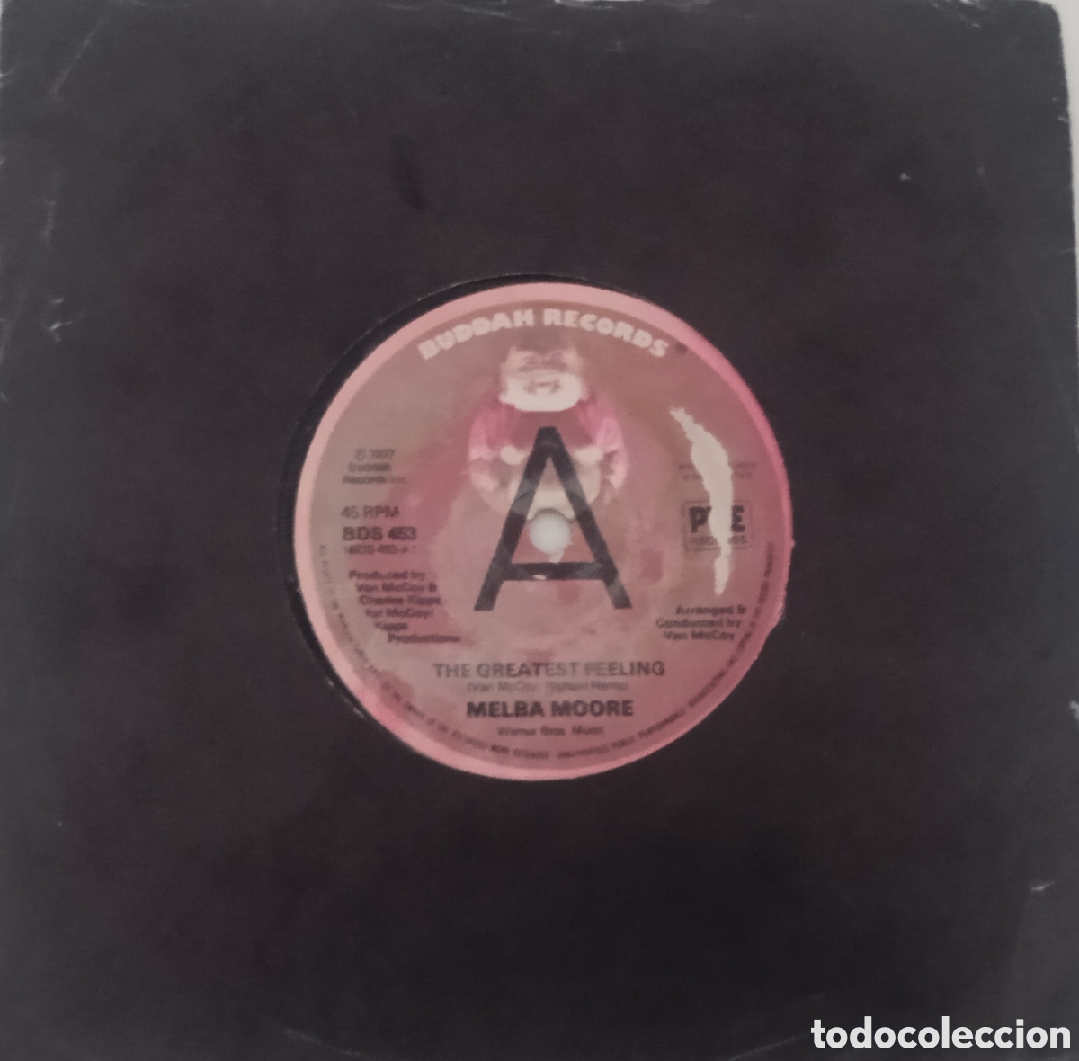 Discos de vinilo: MELBA MOORE - The greatest feeling (1977) single - Foto 5