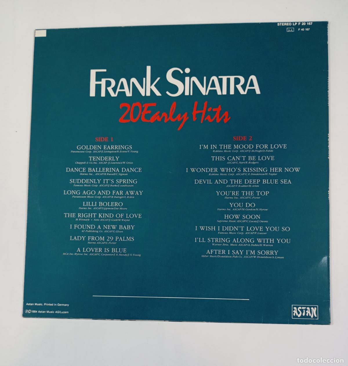 Discos de vinilo: FRANK SINATRA. 20 EARLY HITS. LP. TDKLP17 - Foto 2