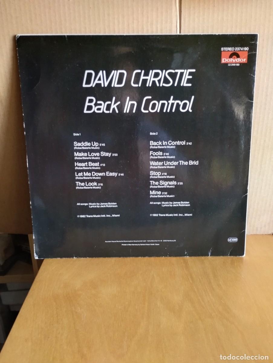 Discos de vinilo: DAVID CHRISTIE ---- BACK IN CONTROL - Foto 2