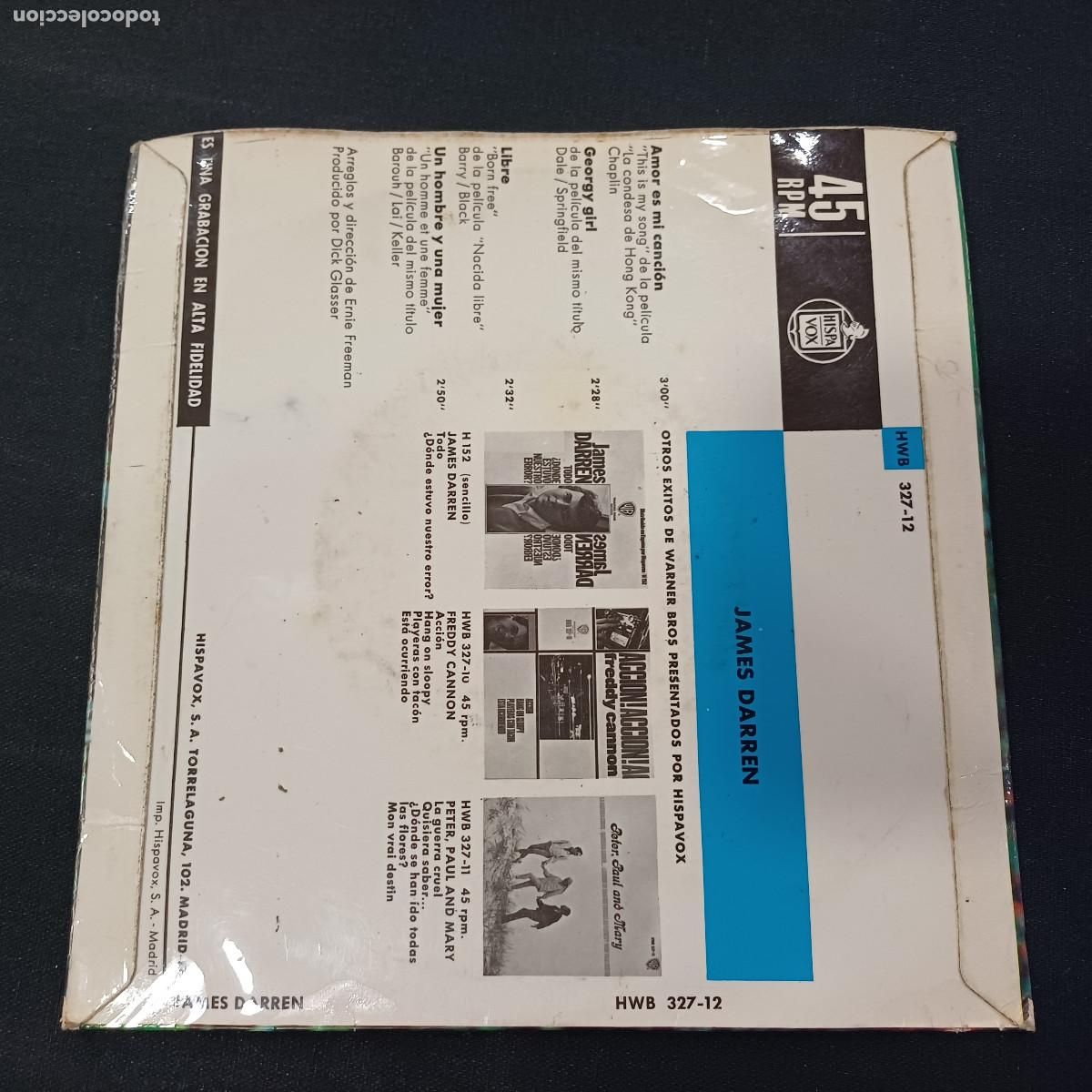 Discos de vinilo: JAMES DARREN/GRANDES EXITOS DE PELICULAS. - Foto 3