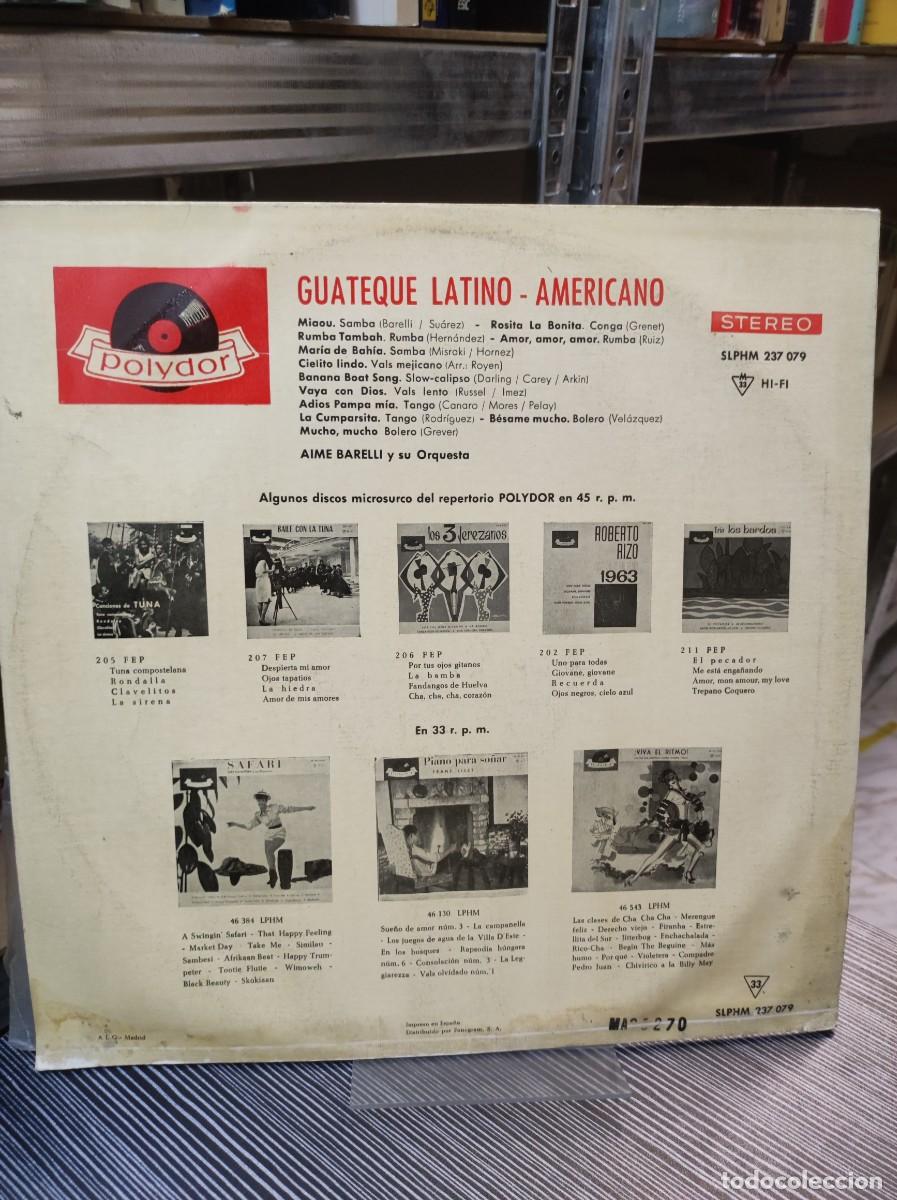 Discos de vinilo: GUATEQUE LATINO - AMERICANO AIME BARELLI - Foto 2