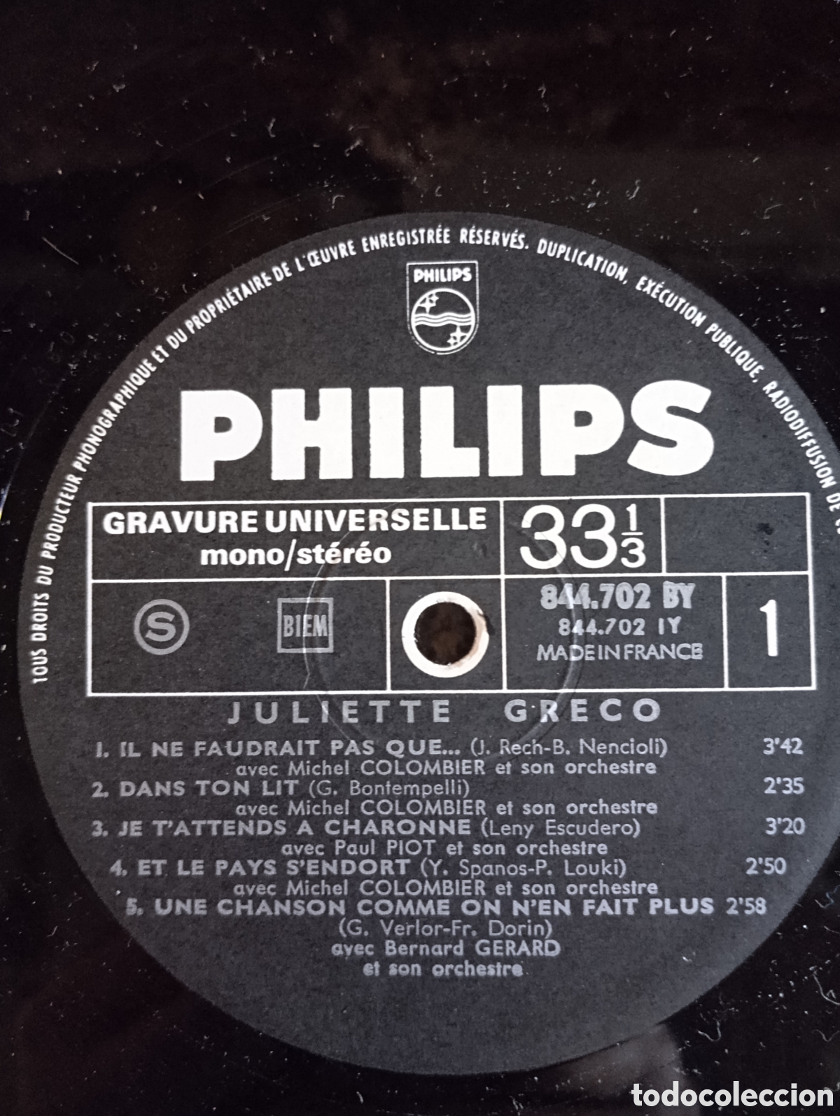 Discos de vinilo: JULIETTE GRECO - LA FEMME - PHILIPS - Foto 3