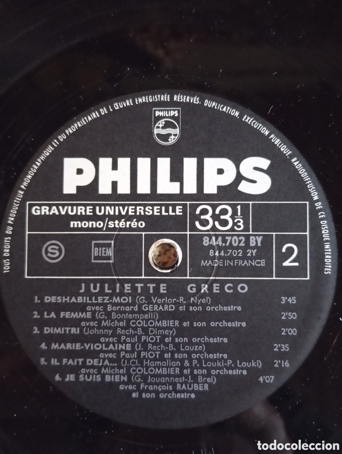 Discos de vinilo: JULIETTE GRECO - LA FEMME - PHILIPS - Foto 5