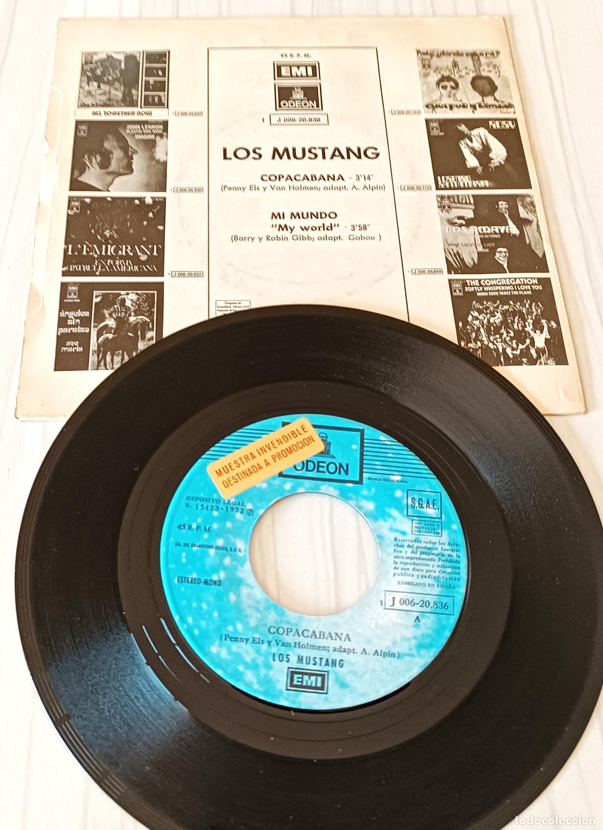 Discos de vinilo: LOS MUSTANG - COPACABANA ODEON - 1972 PROMO - Foto 2