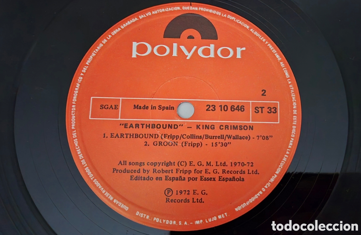 Discos de vinilo: King Crimson &ndash; Earthbound LP Spain - Foto 5