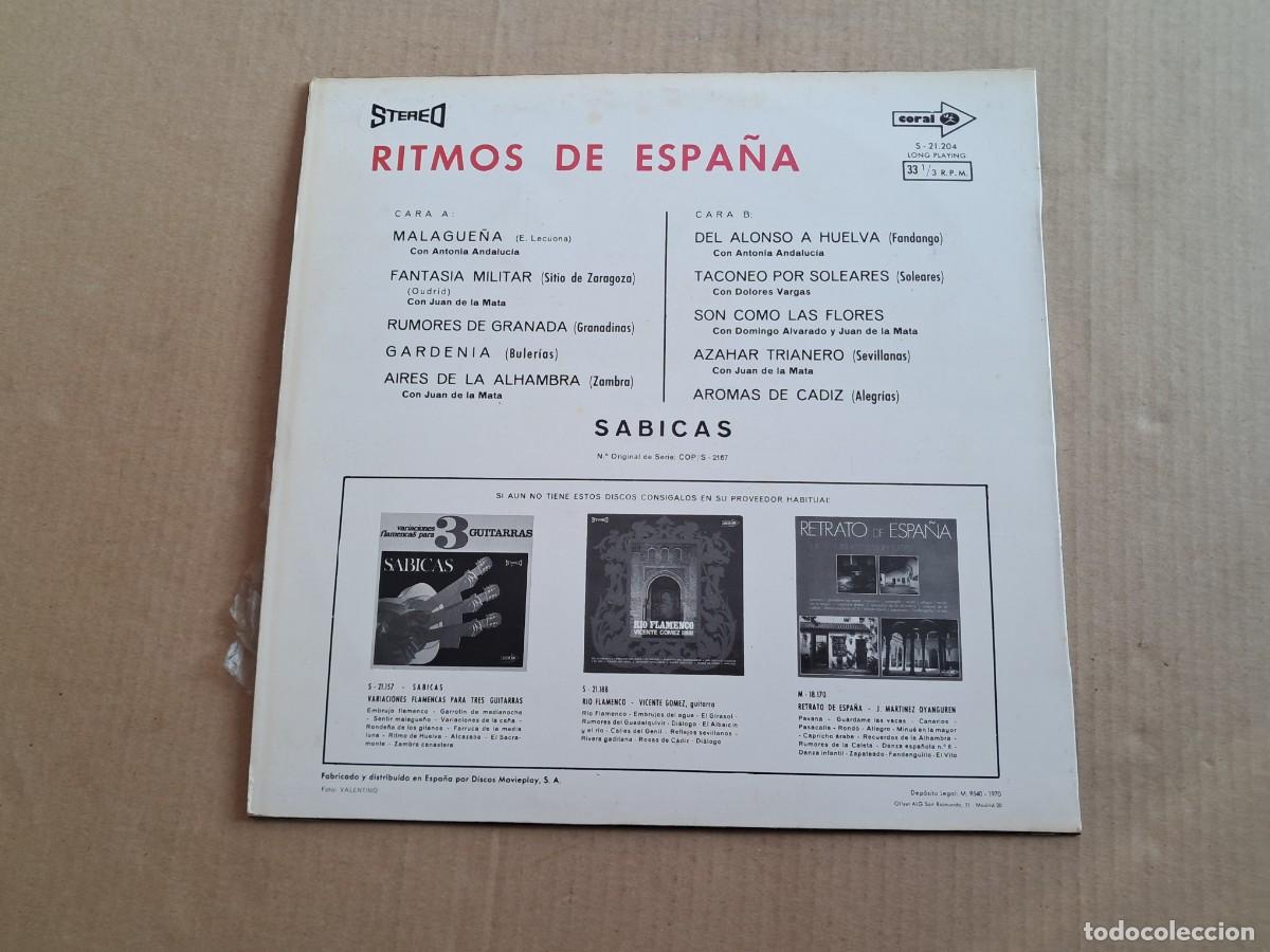 Discos de vinilo: SABICAS - RITMOS DE ESPA&Ntilde;A LP 1970 - Foto 3