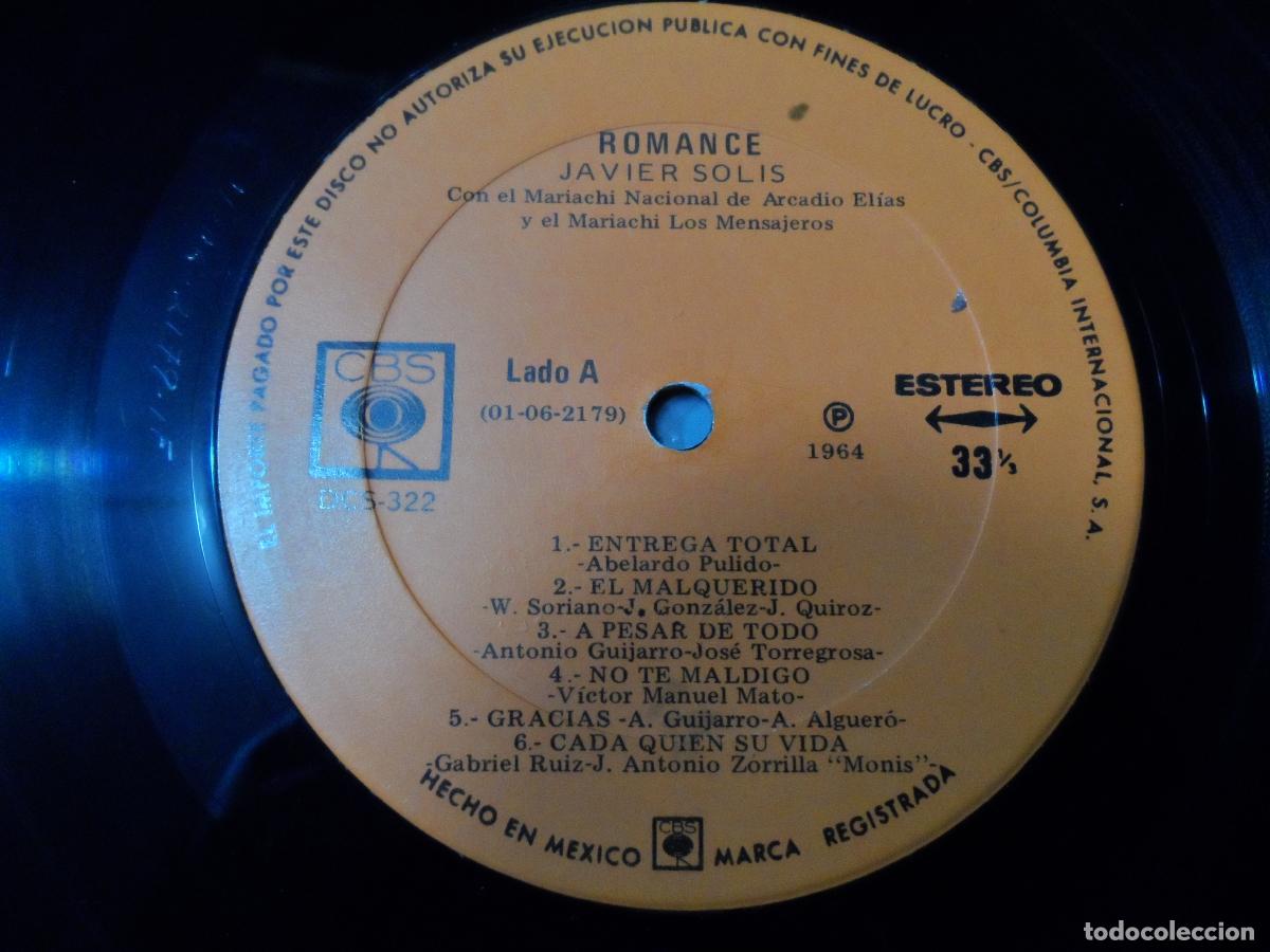 Discos de vinilo: Javier Sol&iacute;s &ndash; Romance (MEXICO 1964) - Foto 3