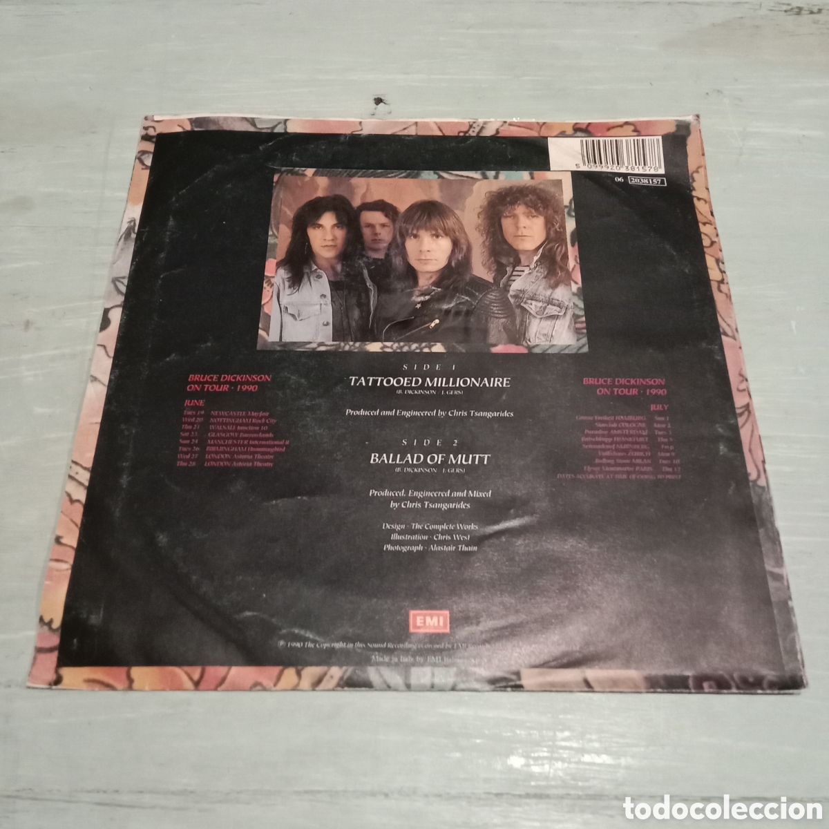 Discos de vinilo: BRUCE DICKINSON - TATTOOED MILLONAIRE - SINGLE 7&rdquo; - Foto 2