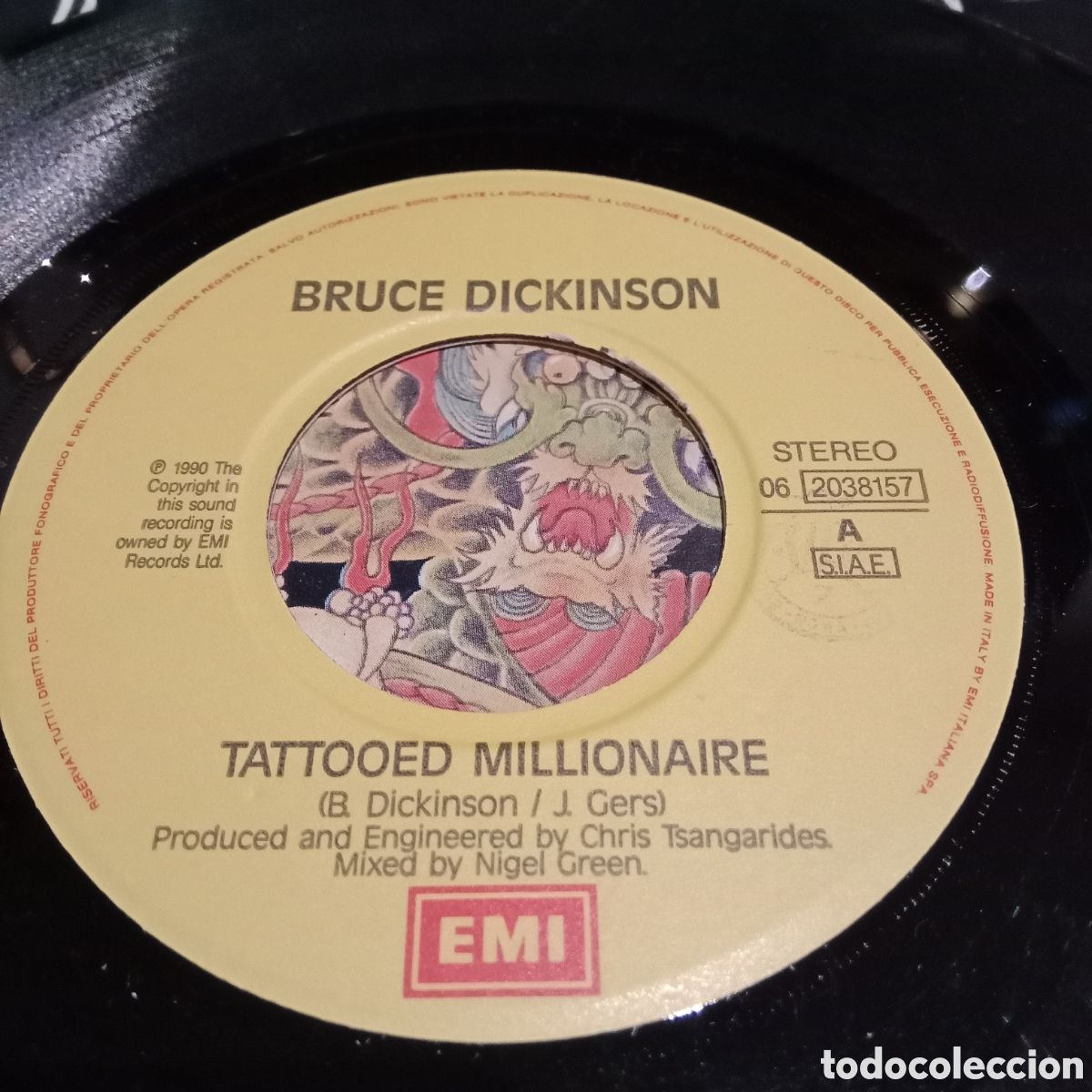 Discos de vinilo: BRUCE DICKINSON - TATTOOED MILLONAIRE - SINGLE 7&rdquo; - Foto 3