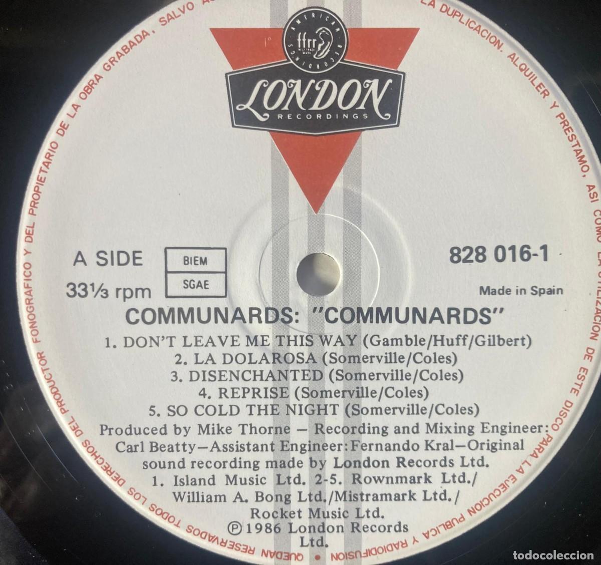 Discos de vinilo: COMMUNARDS - COMMUNARDS - Foto 3