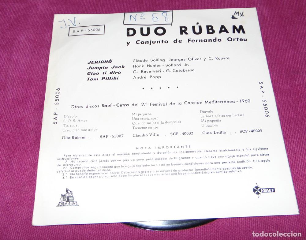 Discos de vinilo: DUO RUBAM - JERICHO + 3 - EP SAEF 1960 - Foto 6