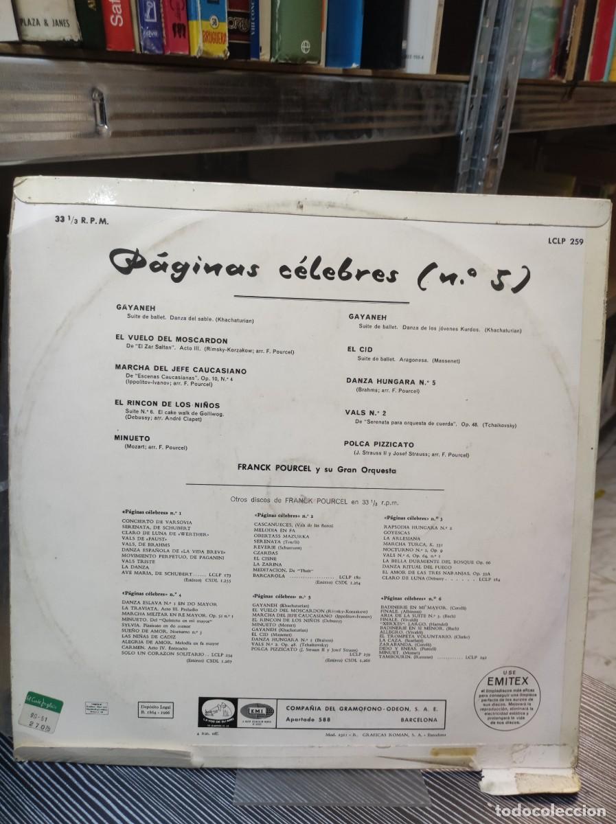 Discos de vinilo: FRANCK POURCEL PAGES CELEBRES VOL 5 - Foto 2